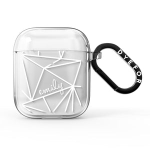 Personalised Clear Outlines & Name White AirPods Case