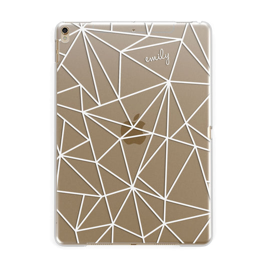 Personalised Clear Outlines Name White Apple iPad Gold Case