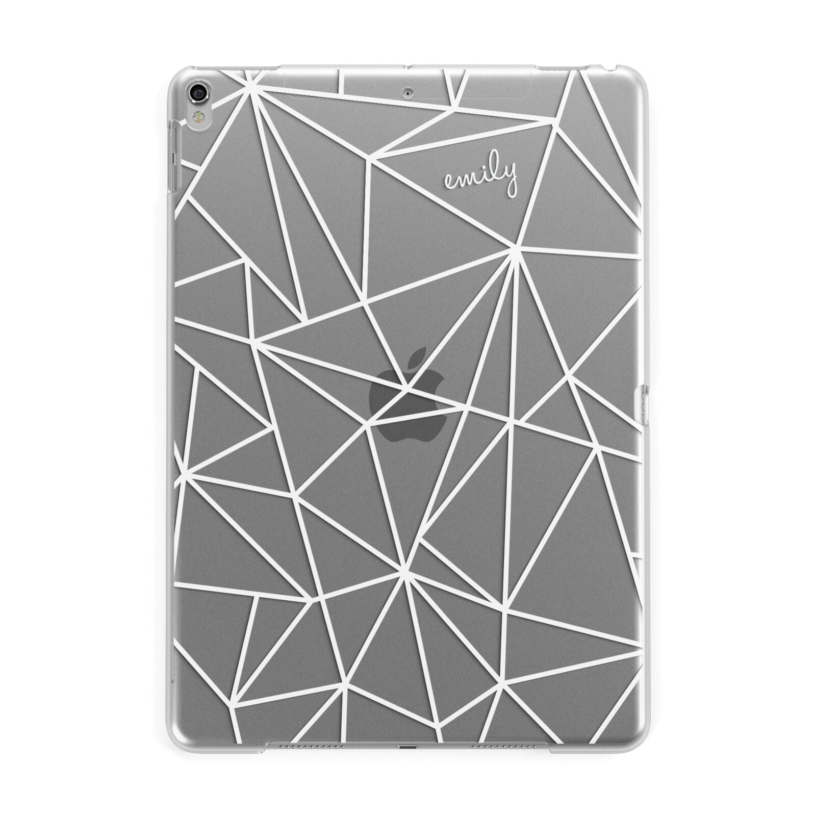 Personalised Clear Outlines Name White Apple iPad Silver Case