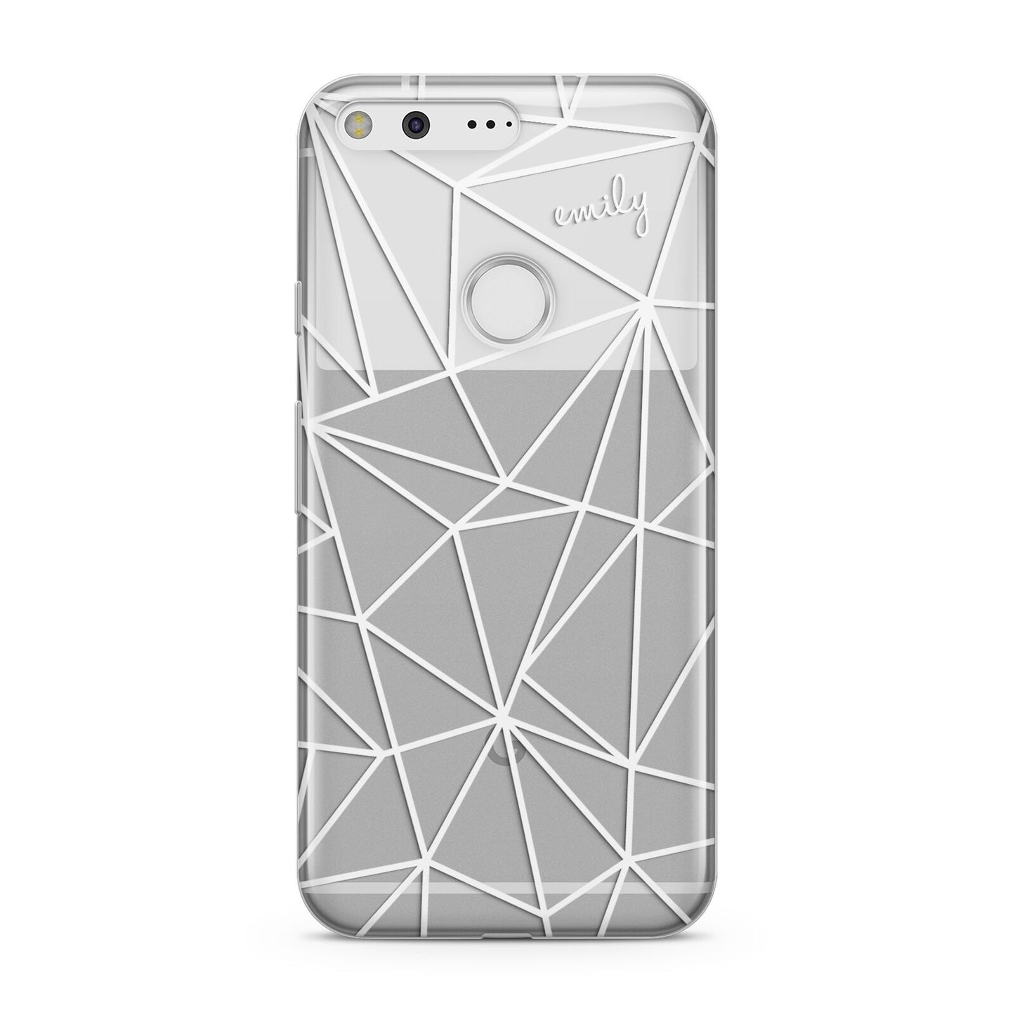 Personalised Clear Outlines Name White Google Pixel Case