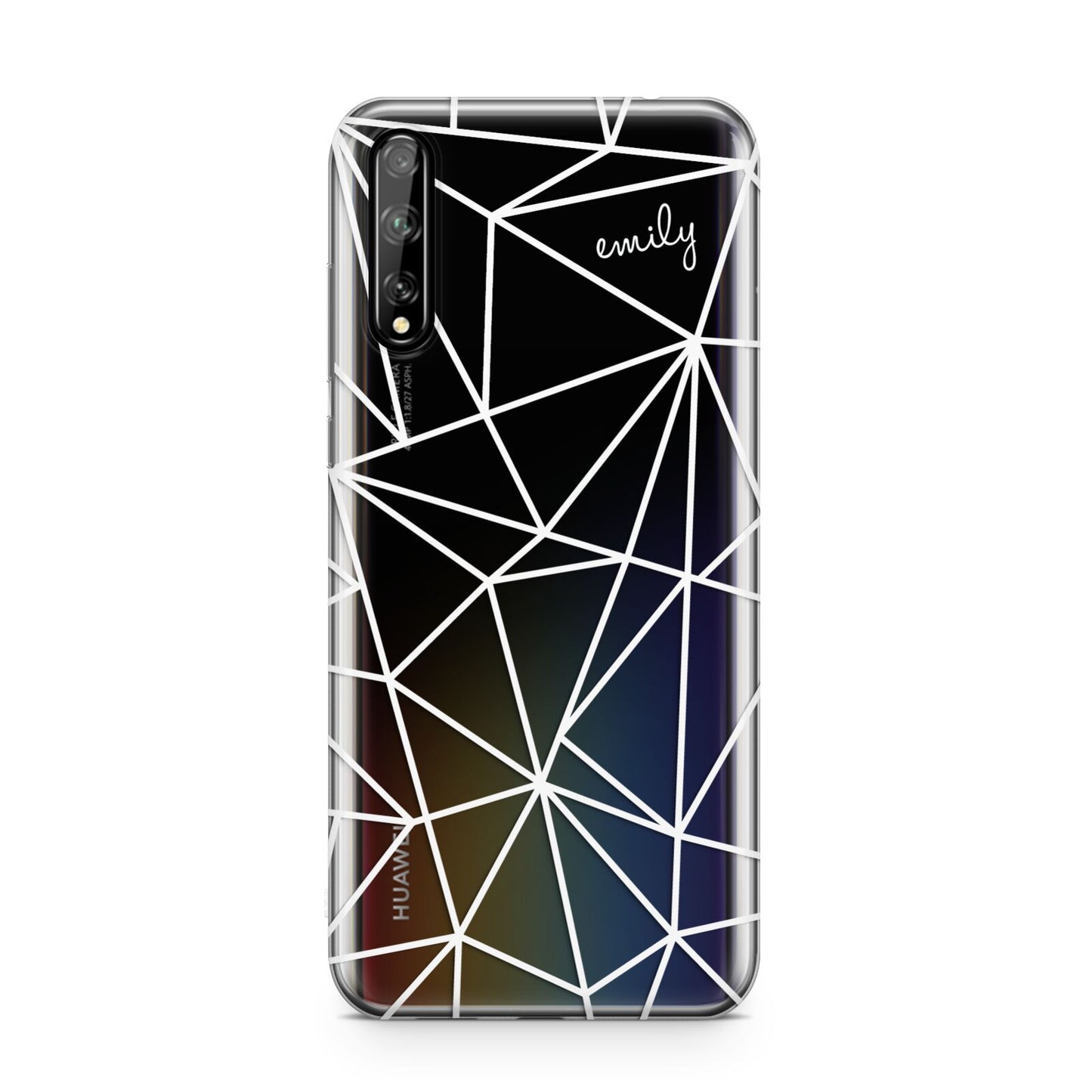Personalised Clear Outlines Name White Huawei Enjoy 10s Phone Case