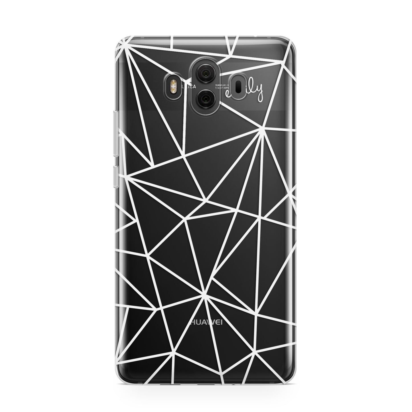 Personalised Clear Outlines Name White Huawei Mate 10 Protective Phone Case