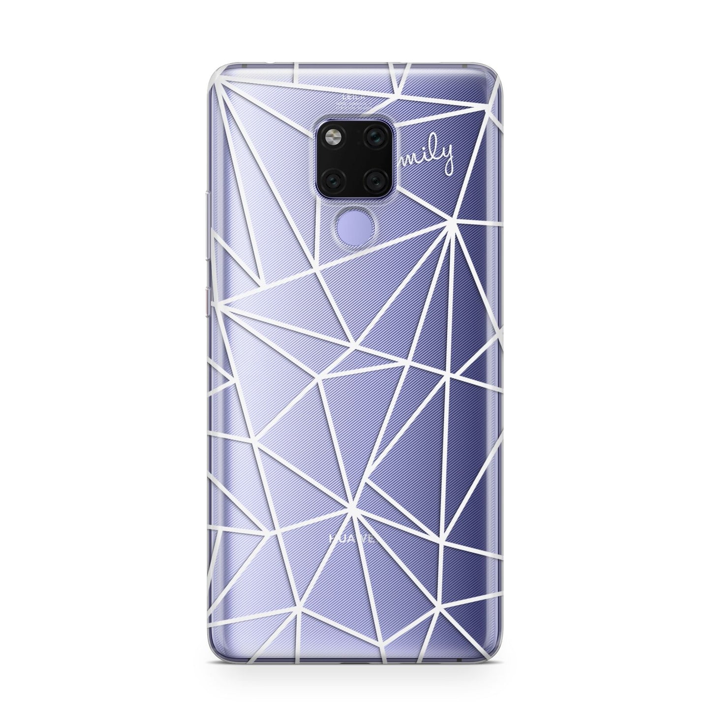 Personalised Clear Outlines Name White Huawei Mate 20X Phone Case