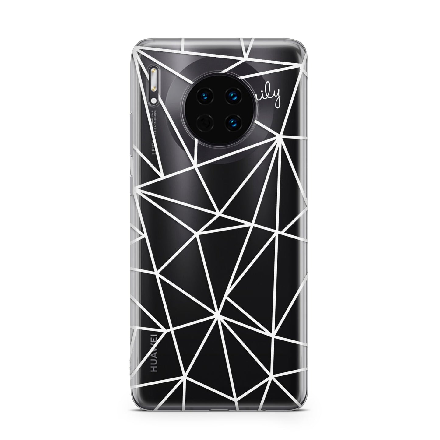 Personalised Clear Outlines Name White Huawei Mate 30