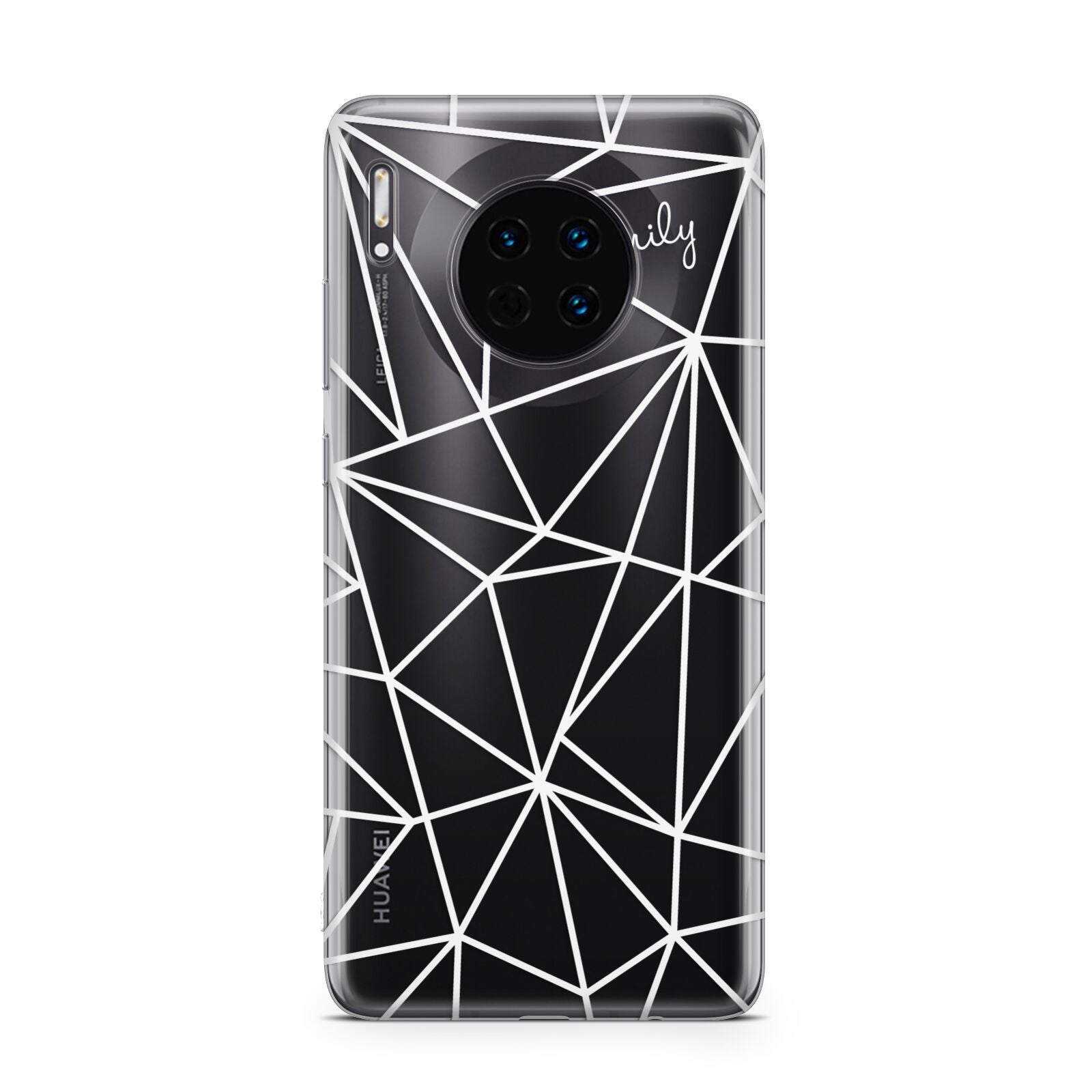 Personalised Clear Outlines Name White Huawei Mate 30
