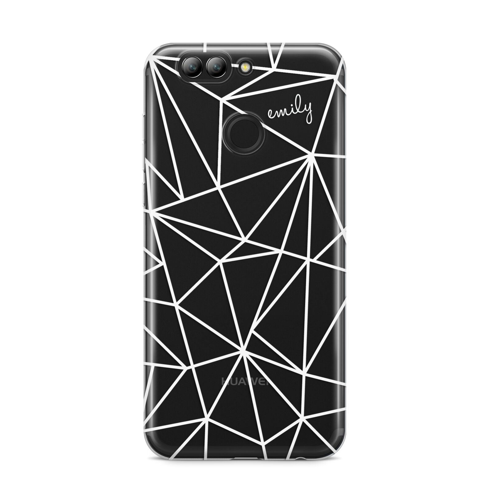 Personalised Clear Outlines Name White Huawei Nova 2s Phone Case