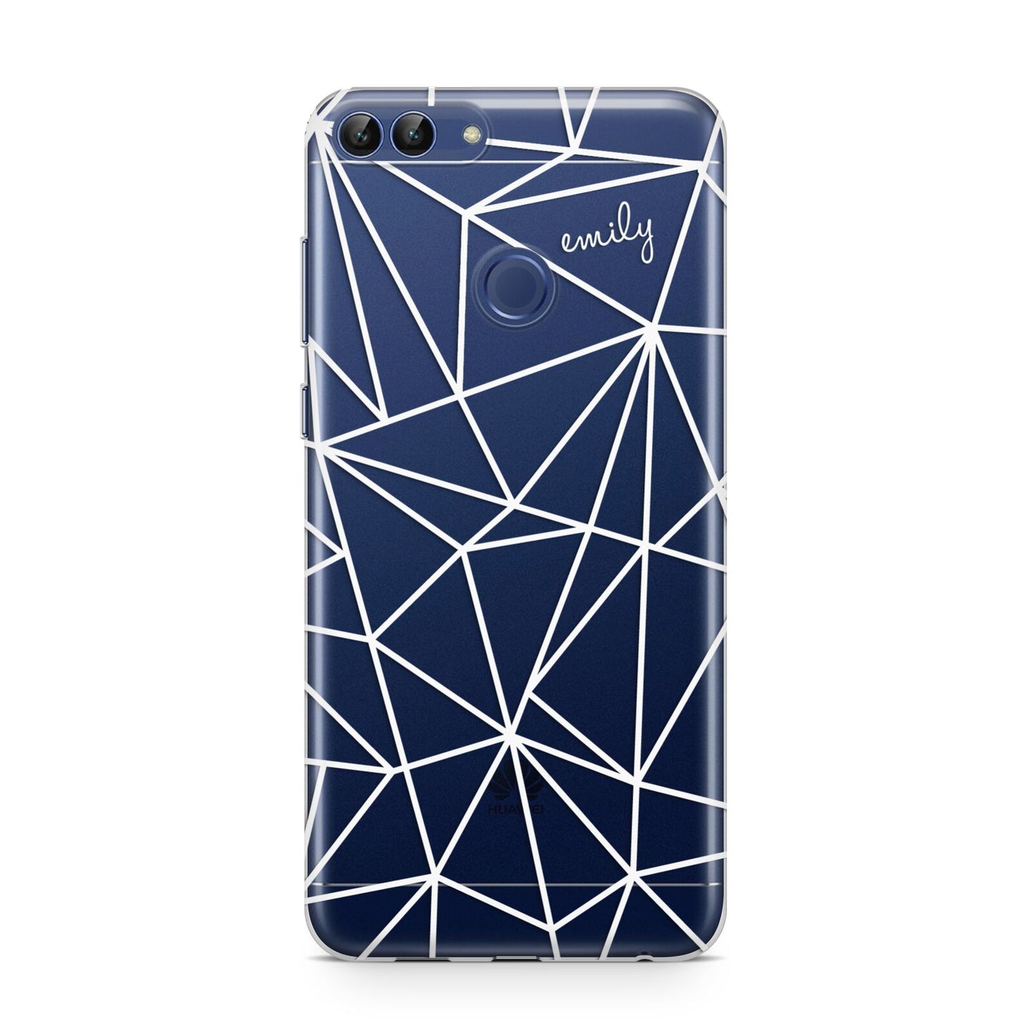 Personalised Clear Outlines Name White Huawei P Smart Case