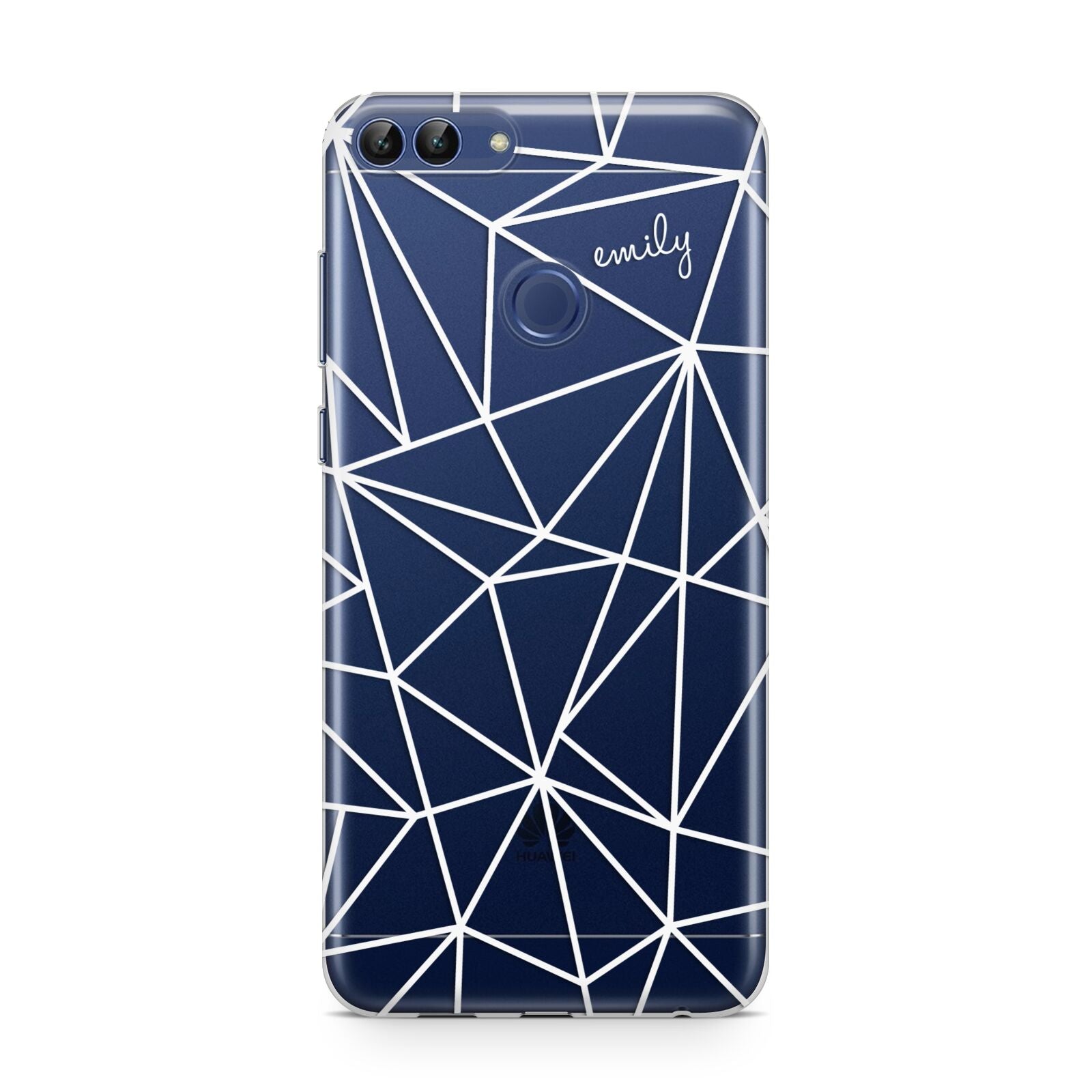 Personalised Clear Outlines Name White Huawei P Smart Case