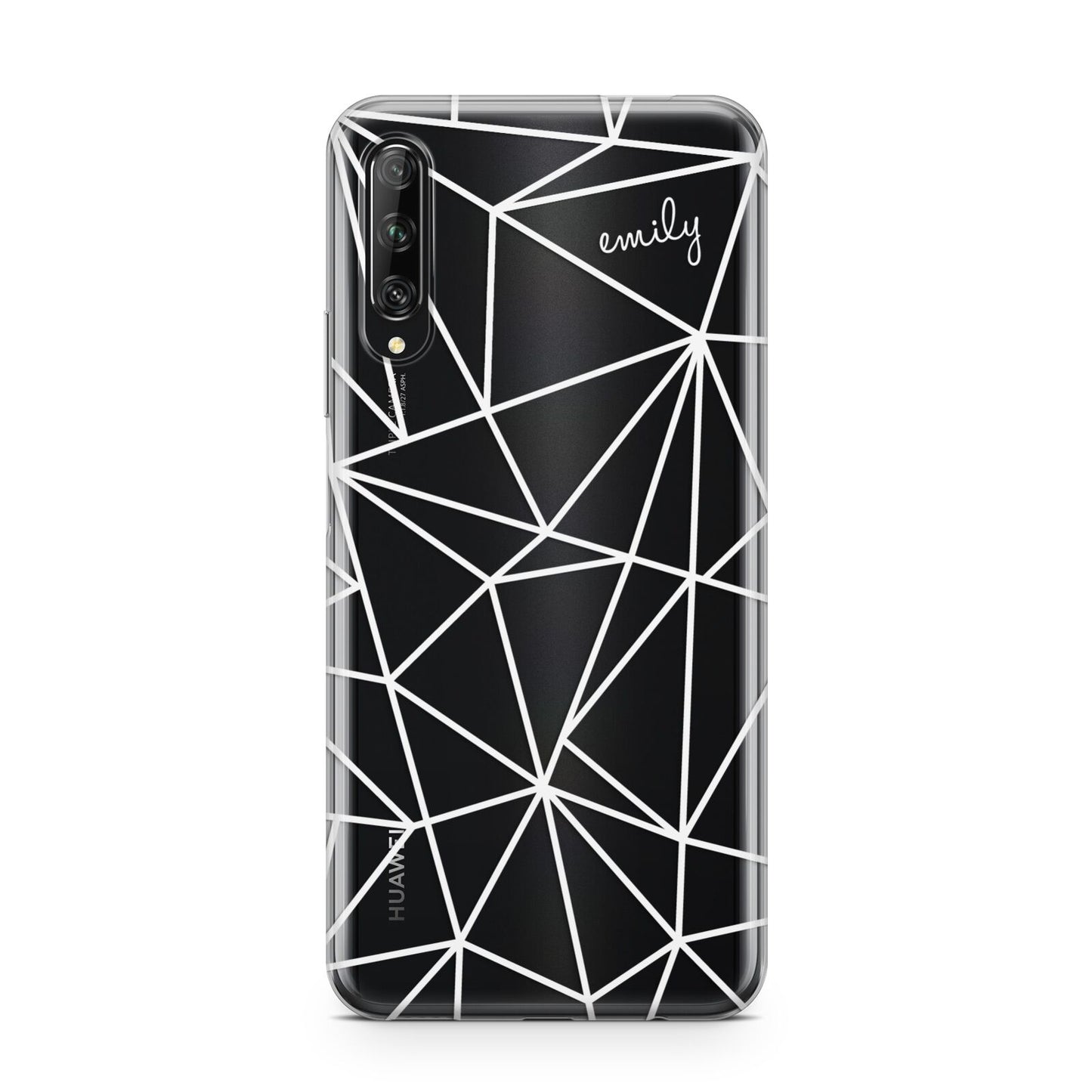 Personalised Clear Outlines Name White Huawei P Smart Pro 2019