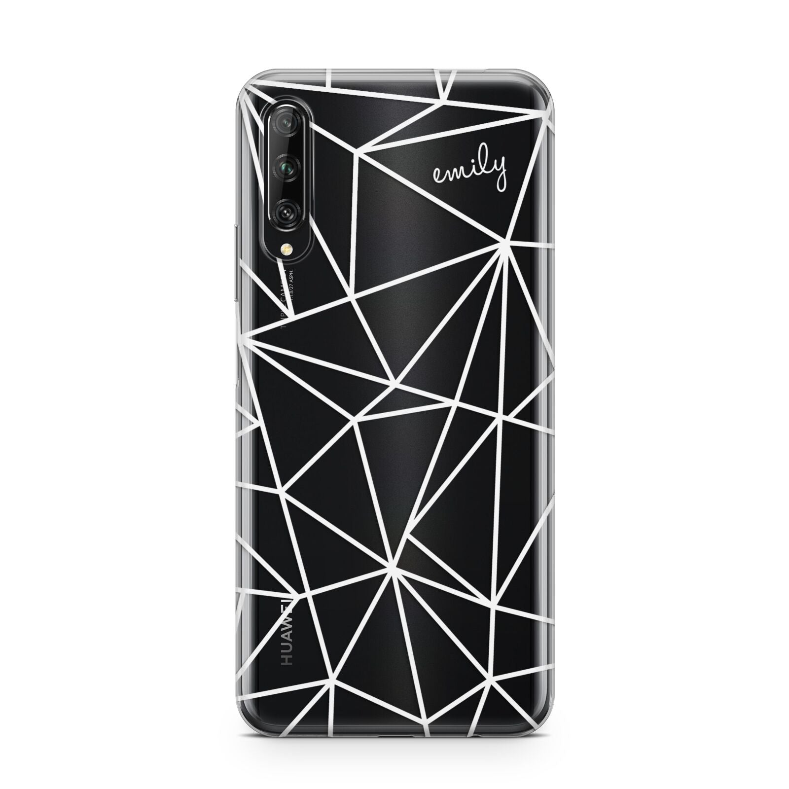 Personalised Clear Outlines Name White Huawei P Smart Pro 2019
