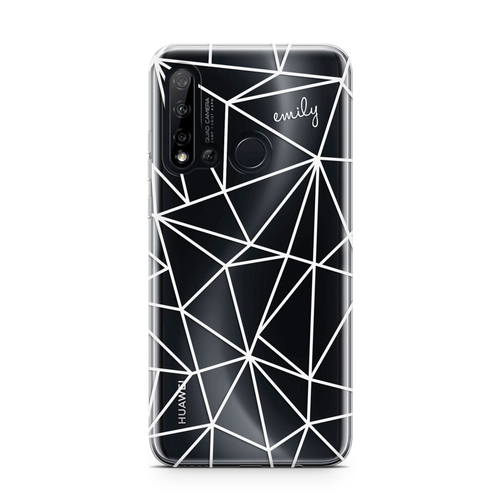 Personalised Clear Outlines Name White Huawei P20 Lite 5G Phone Case