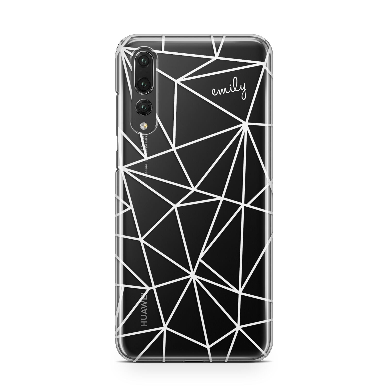 Personalised Clear Outlines Name White Huawei P20 Pro Phone Case