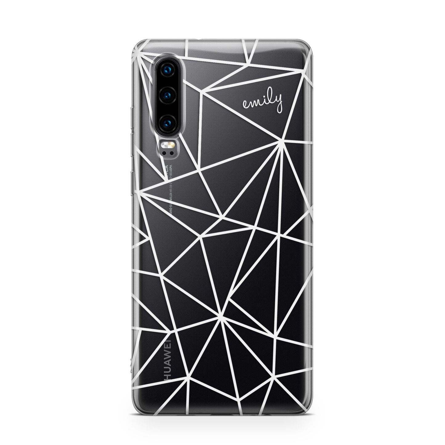 Personalised Clear Outlines Name White Huawei P30 Phone Case