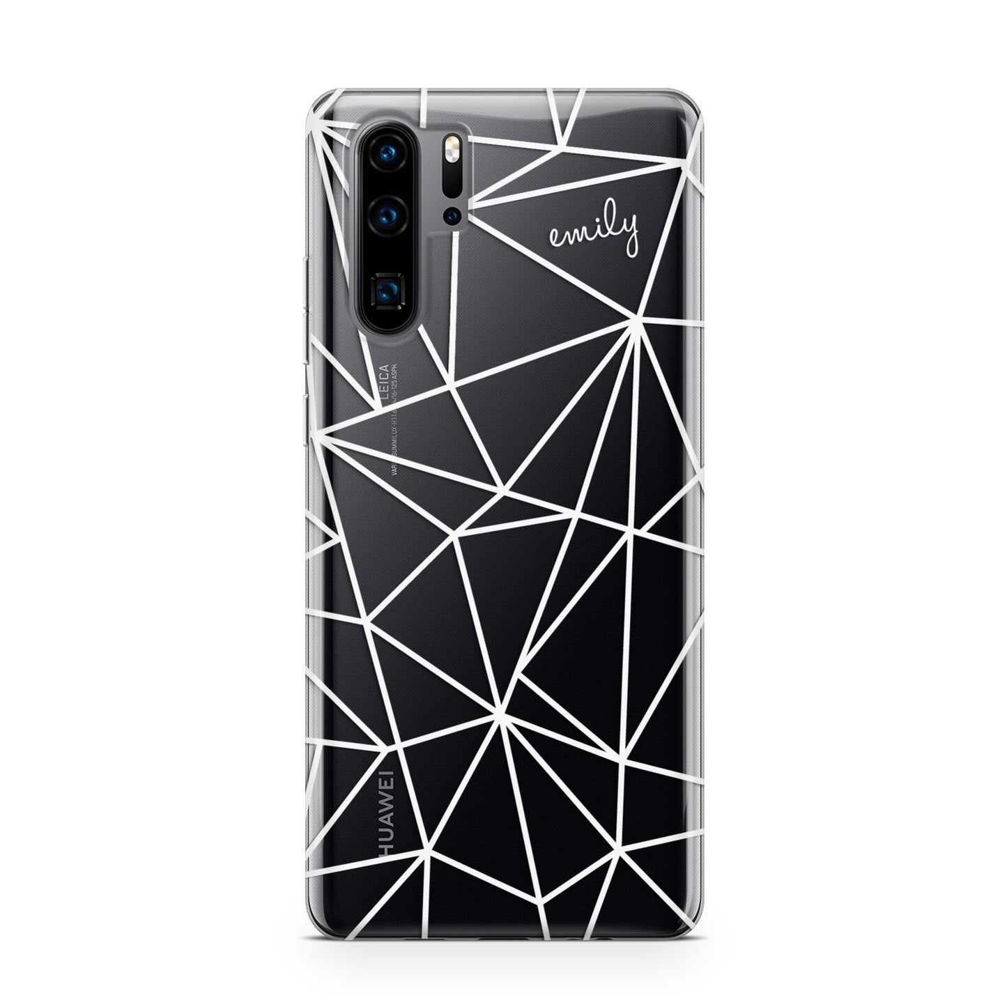 Personalised Clear Outlines Name White Huawei P30 Pro Phone Case