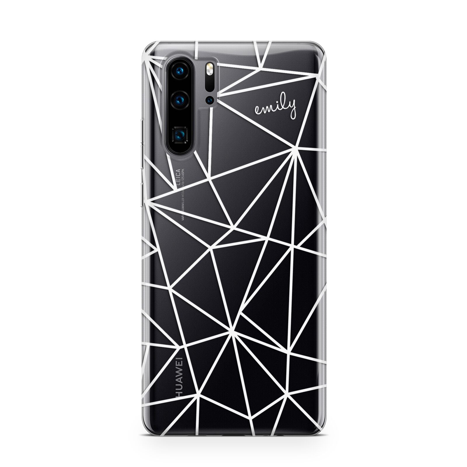 Personalised Clear Outlines Name White Huawei P30 Pro Phone Case