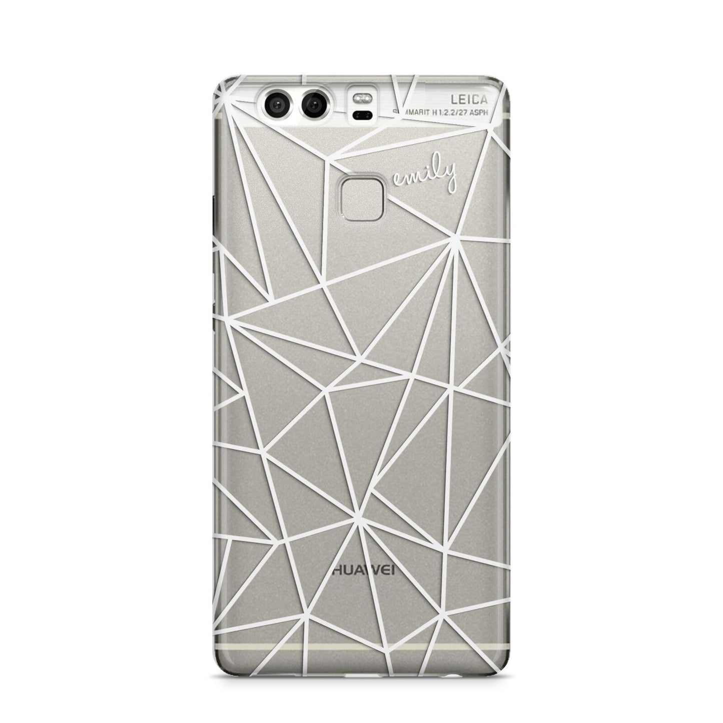 Personalised Clear Outlines Name White Huawei P9 Case