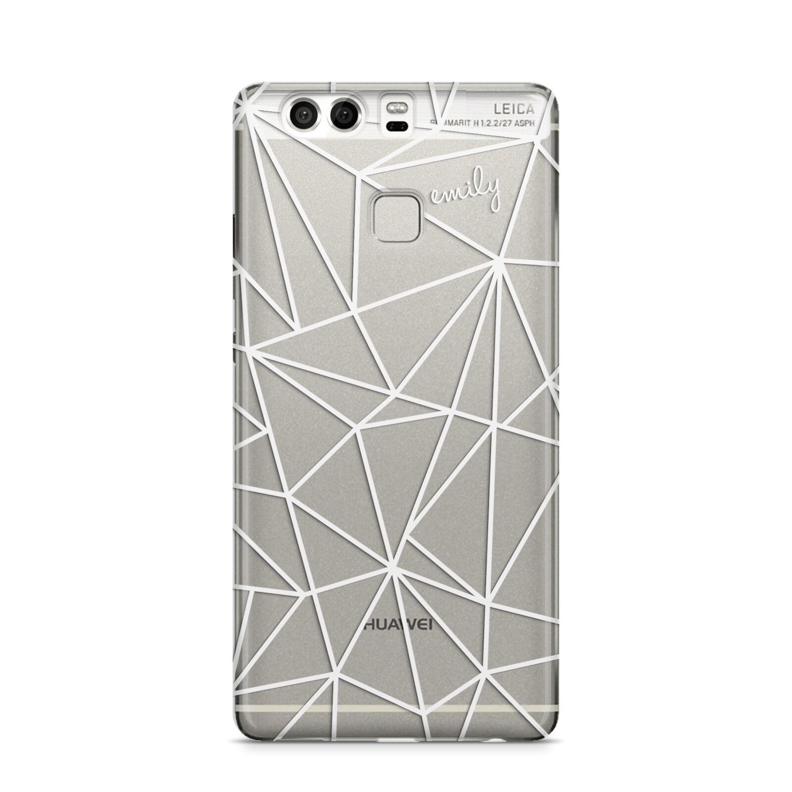 Personalised Clear Outlines Name White Huawei P9 Case