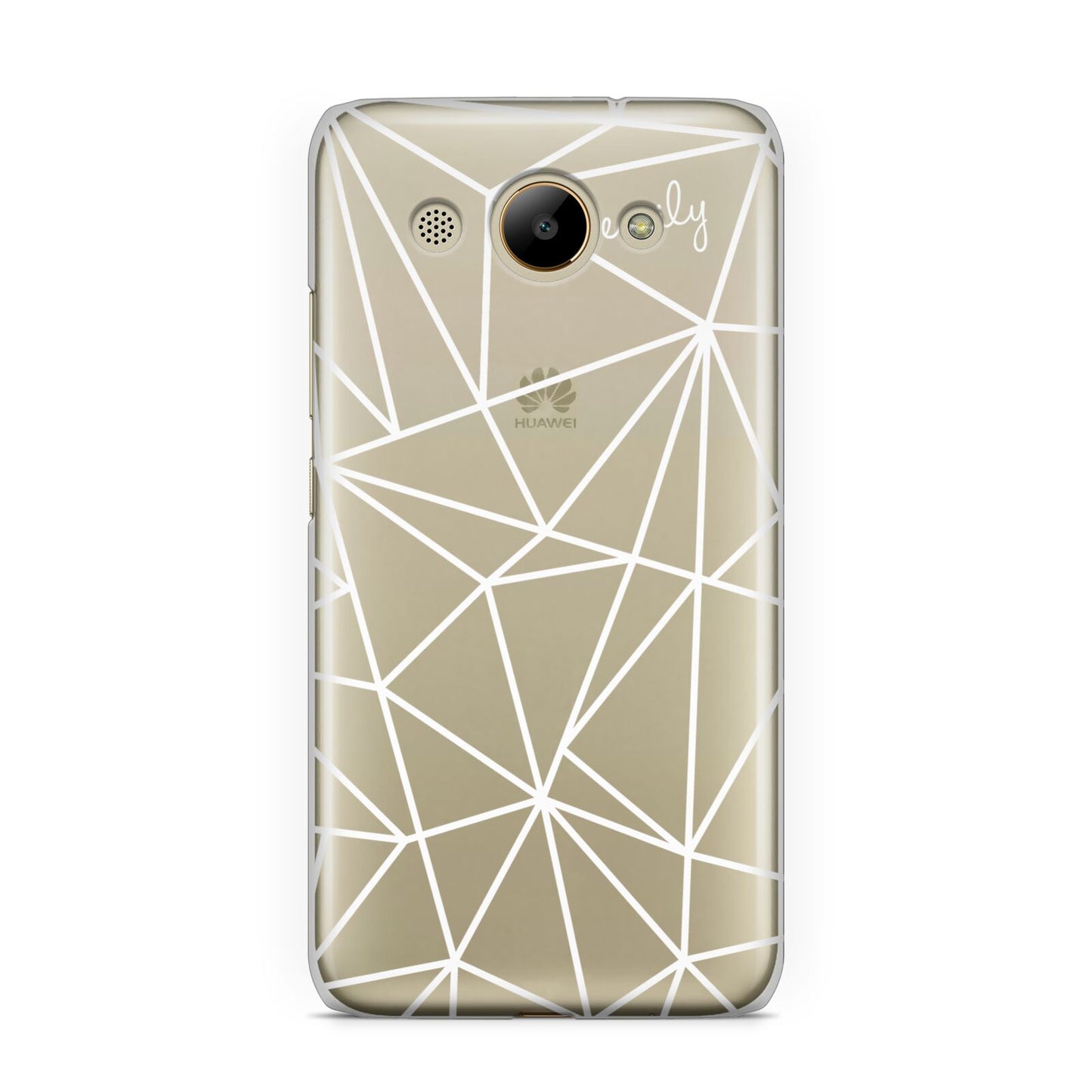Personalised Clear Outlines Name White Huawei Y3 2017