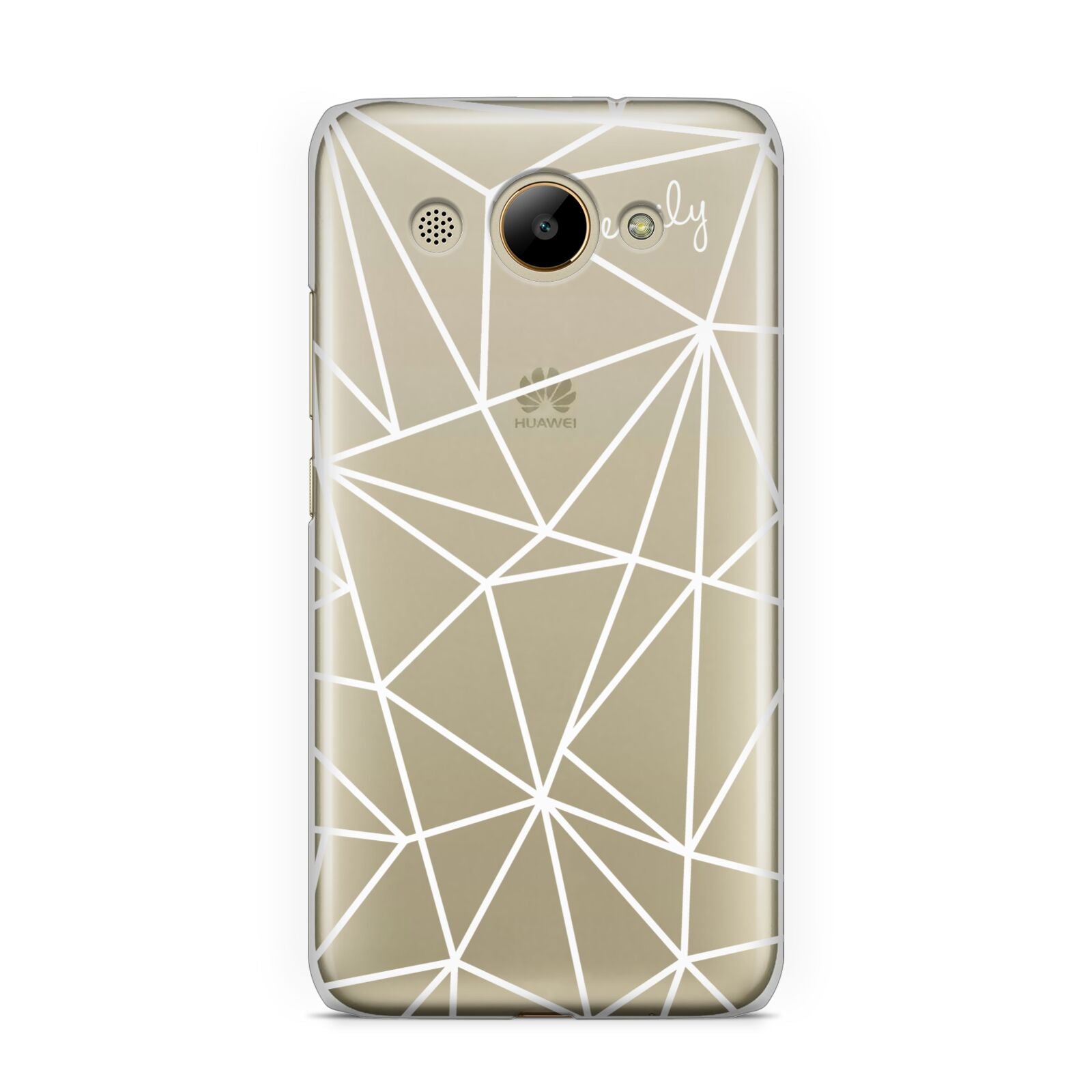 Personalised Clear Outlines Name White Huawei Y3 2017