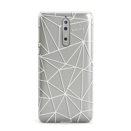 Personalised Clear Outlines Name White Nokia Case