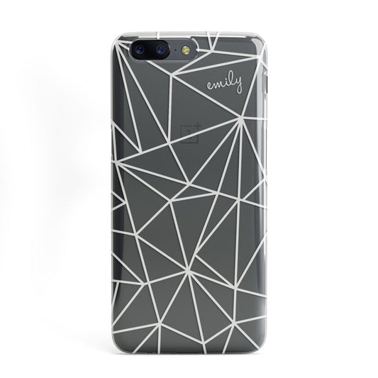 Personalised Clear Outlines Name White OnePlus Case