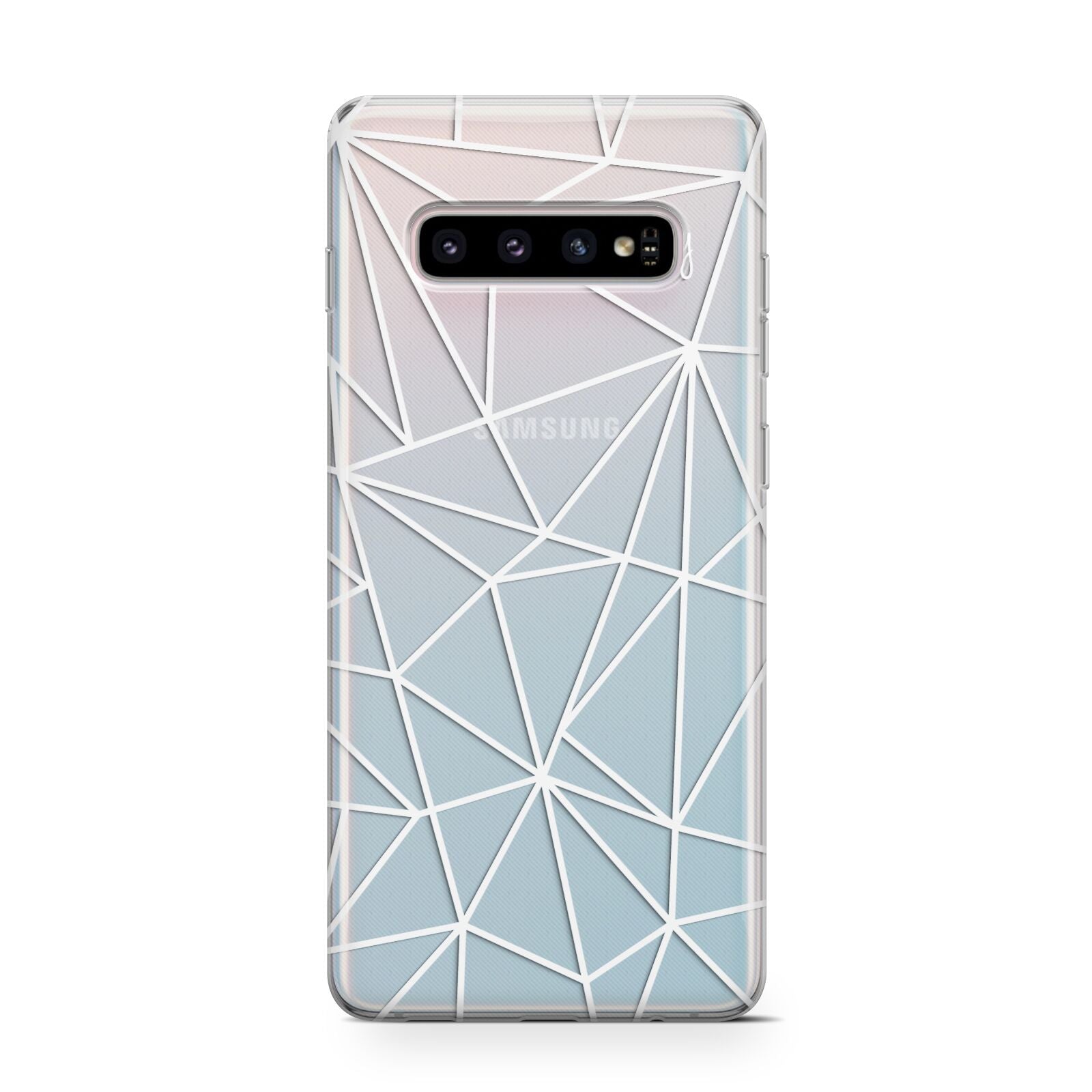 Personalised Clear Outlines Name White Protective Samsung Galaxy Case