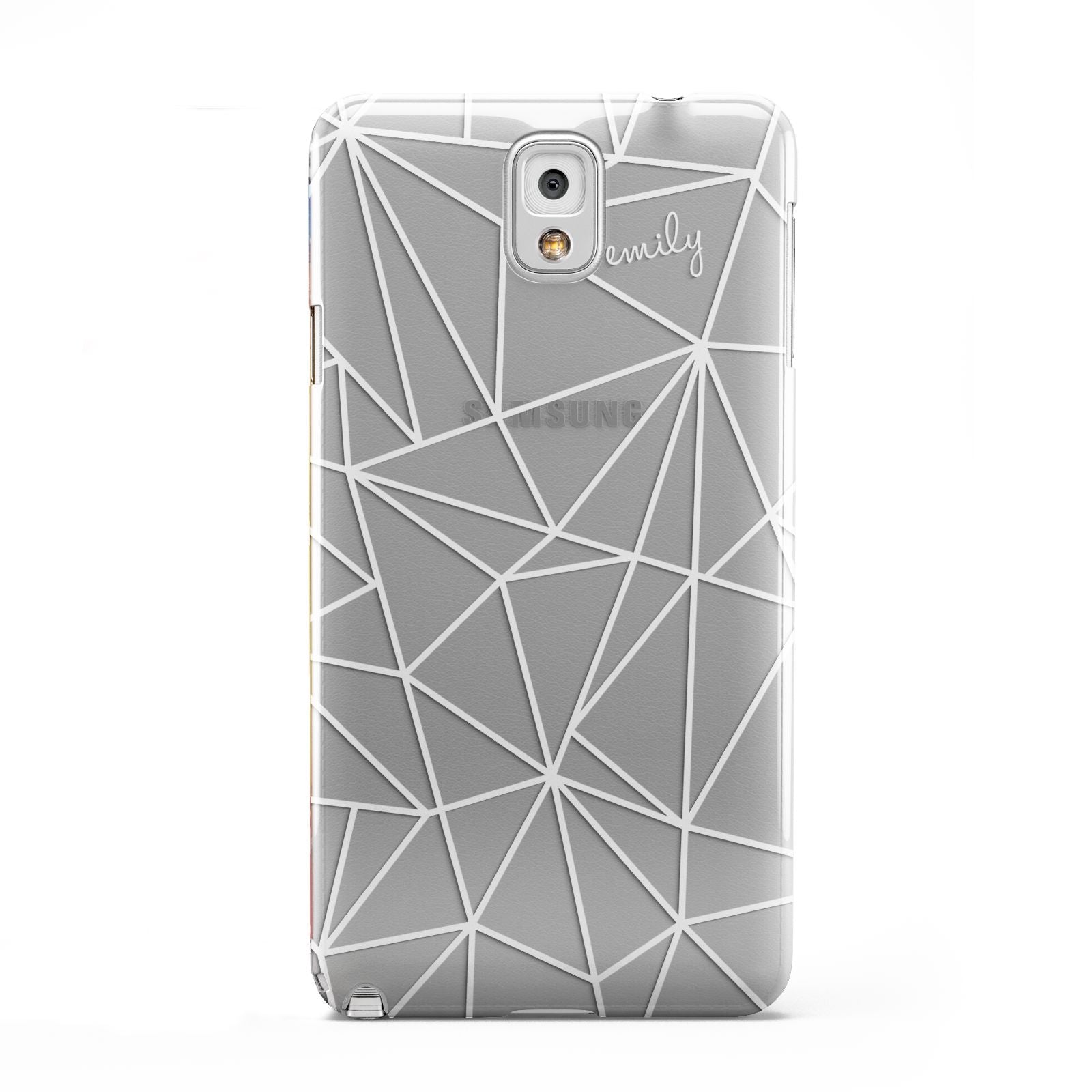 Personalised Clear Outlines Name White Samsung Galaxy Note 3 Case