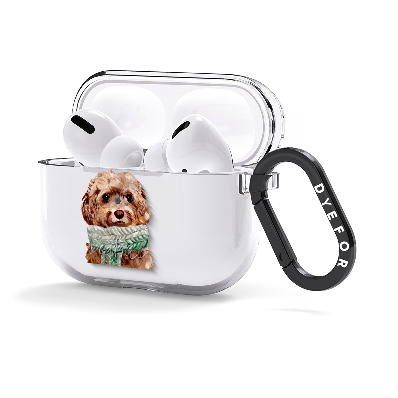 Personalised Cockapoo Dog AirPods Clear Case 3rd Gen Side Image