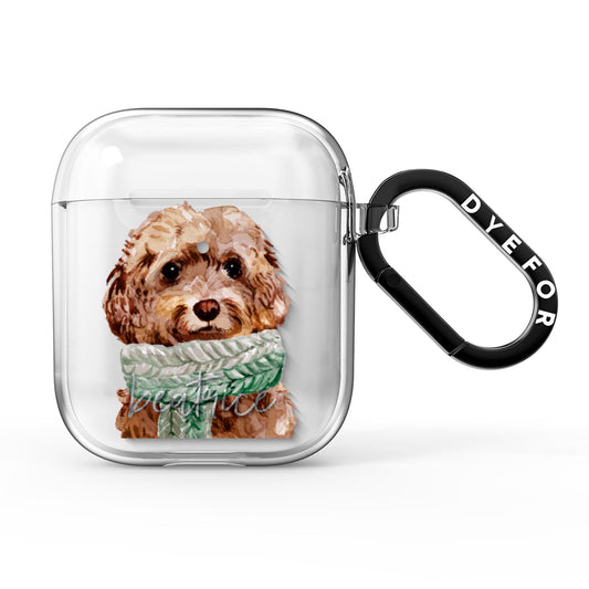 Personalised Cockapoo Dog AirPods Clear Case