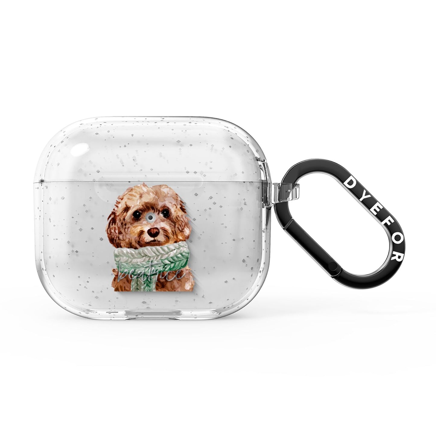 Personalised Cockapoo Dog AirPods Glitter Case 3rd Gen