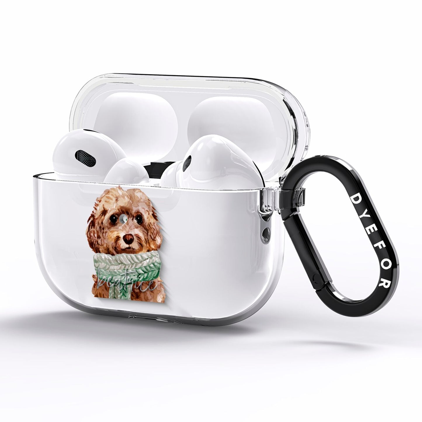 Personalised Cockapoo Dog AirPods Pro Clear Case Side Image