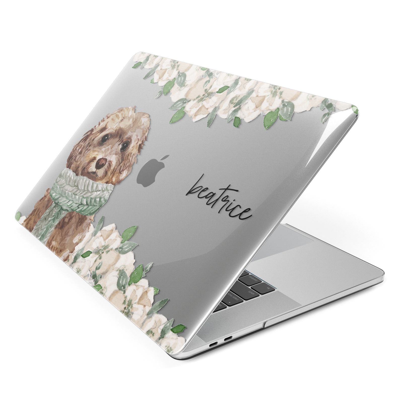 Personalised Cockapoo Dog Apple MacBook Case Side View