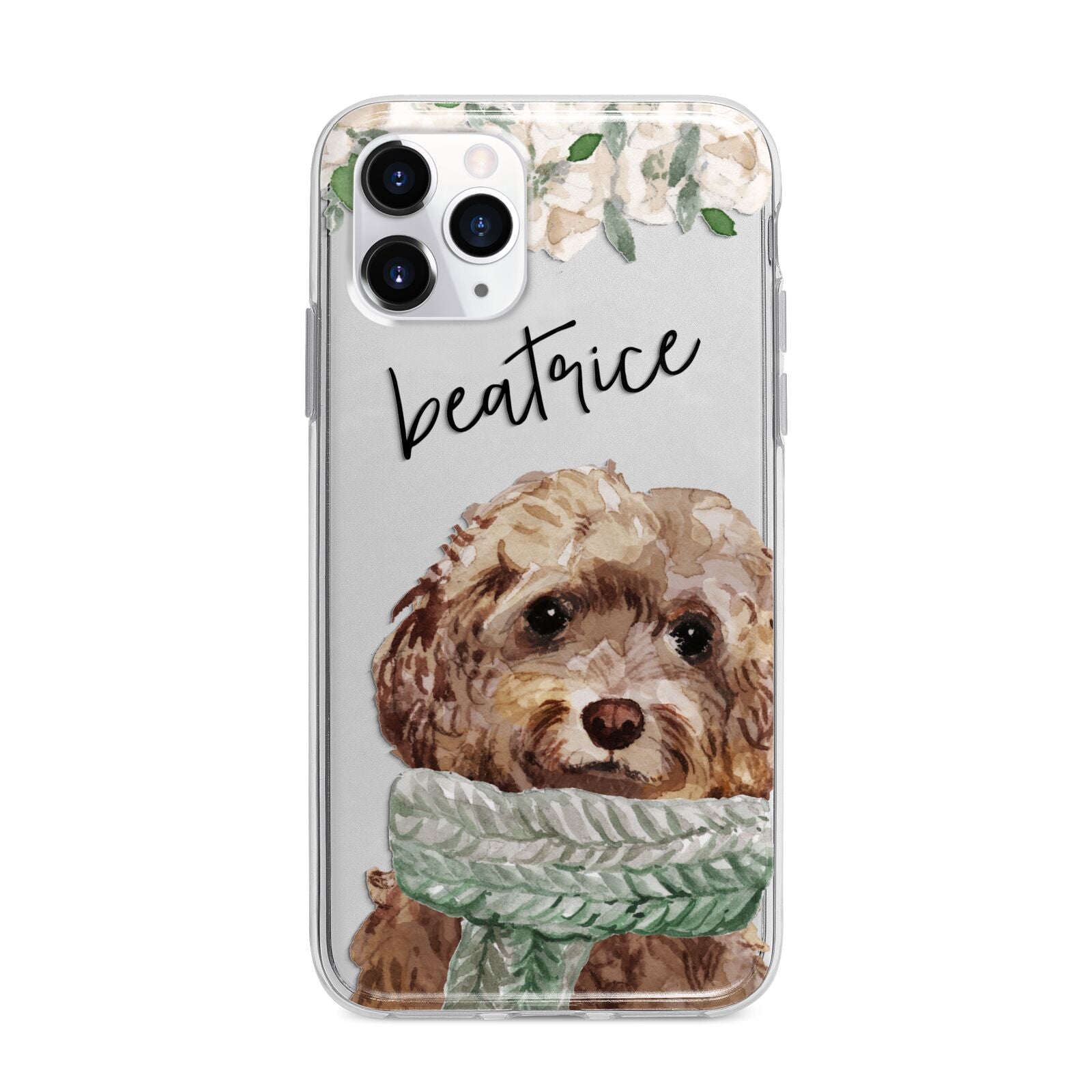 Personalised Cockapoo Dog Apple iPhone 11 Pro Max in Silver with Bumper Case