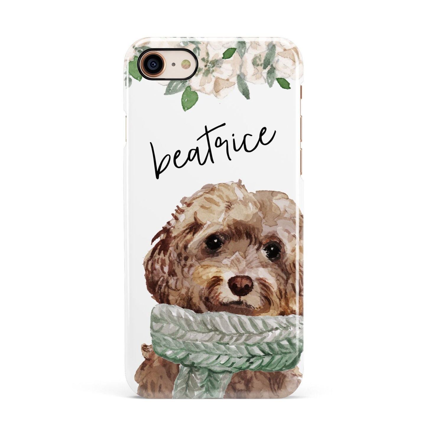 Personalised Cockapoo Dog Apple iPhone 7 8 3D Snap Case