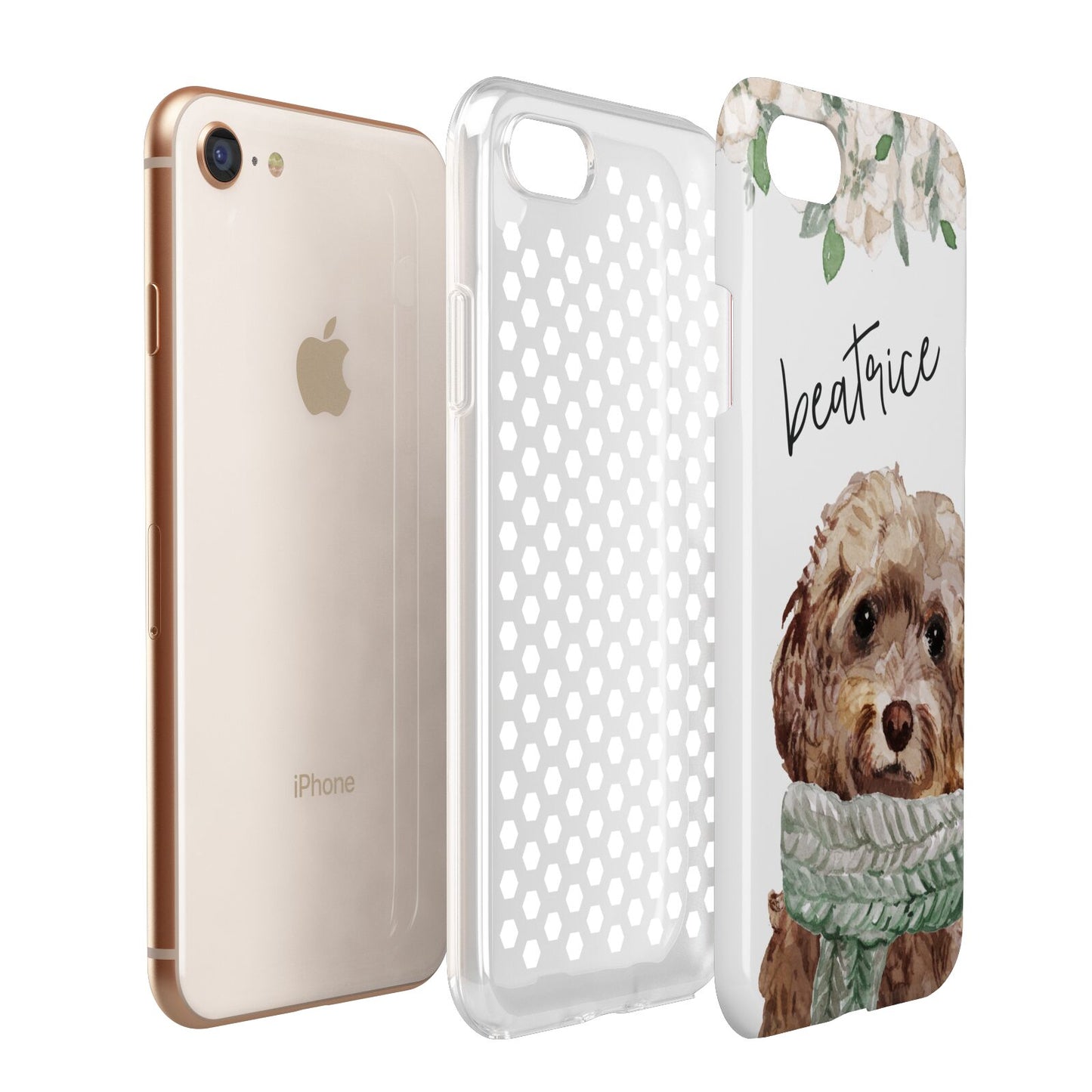 Personalised Cockapoo Dog Apple iPhone 7 8 3D Tough Case Expanded View