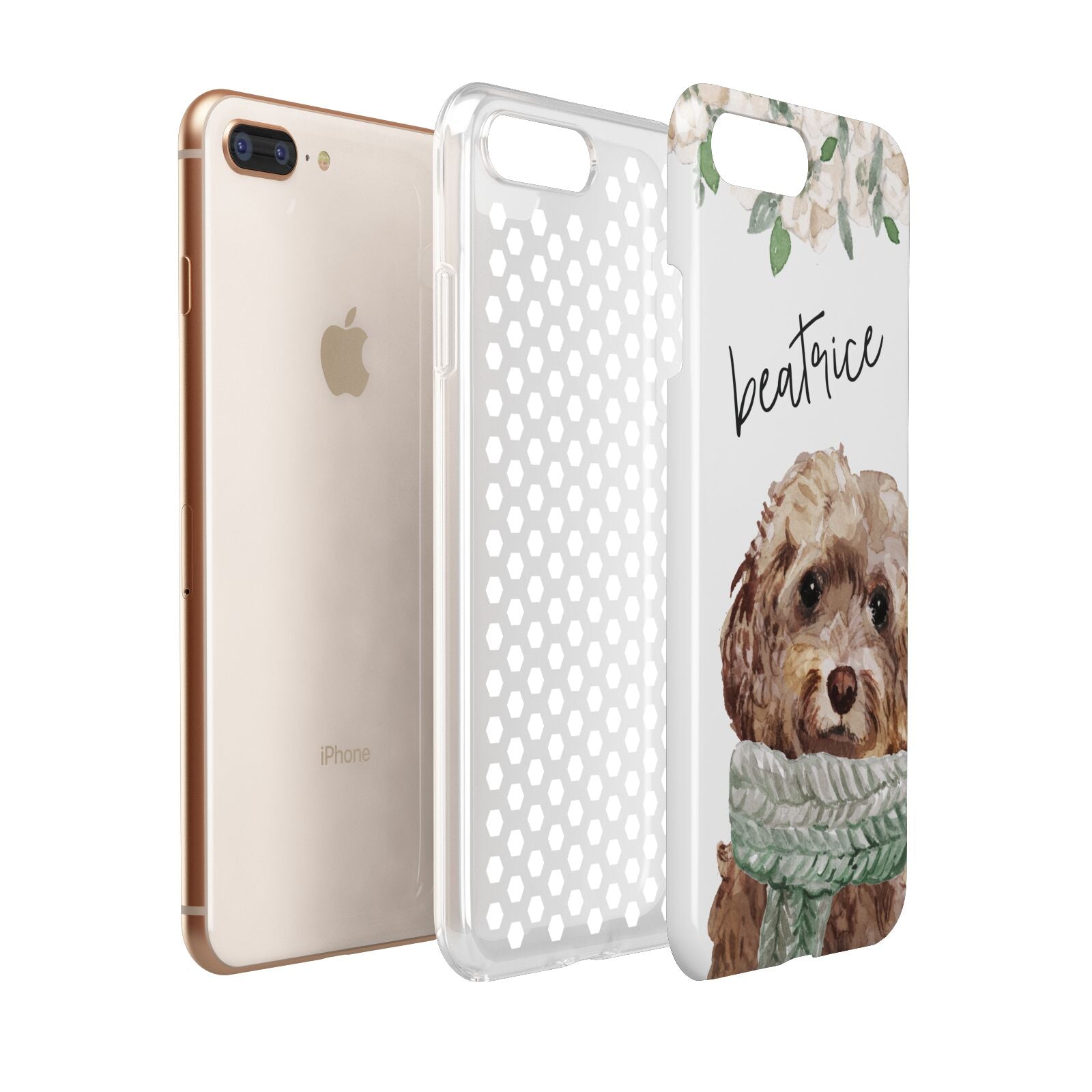 Personalised Cockapoo Dog Apple iPhone 7 8 Plus 3D Tough Case Expanded View
