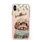 Personalised Cockapoo Dog Apple iPhone Xs Max Impact Case Pink Edge on Gold Phone
