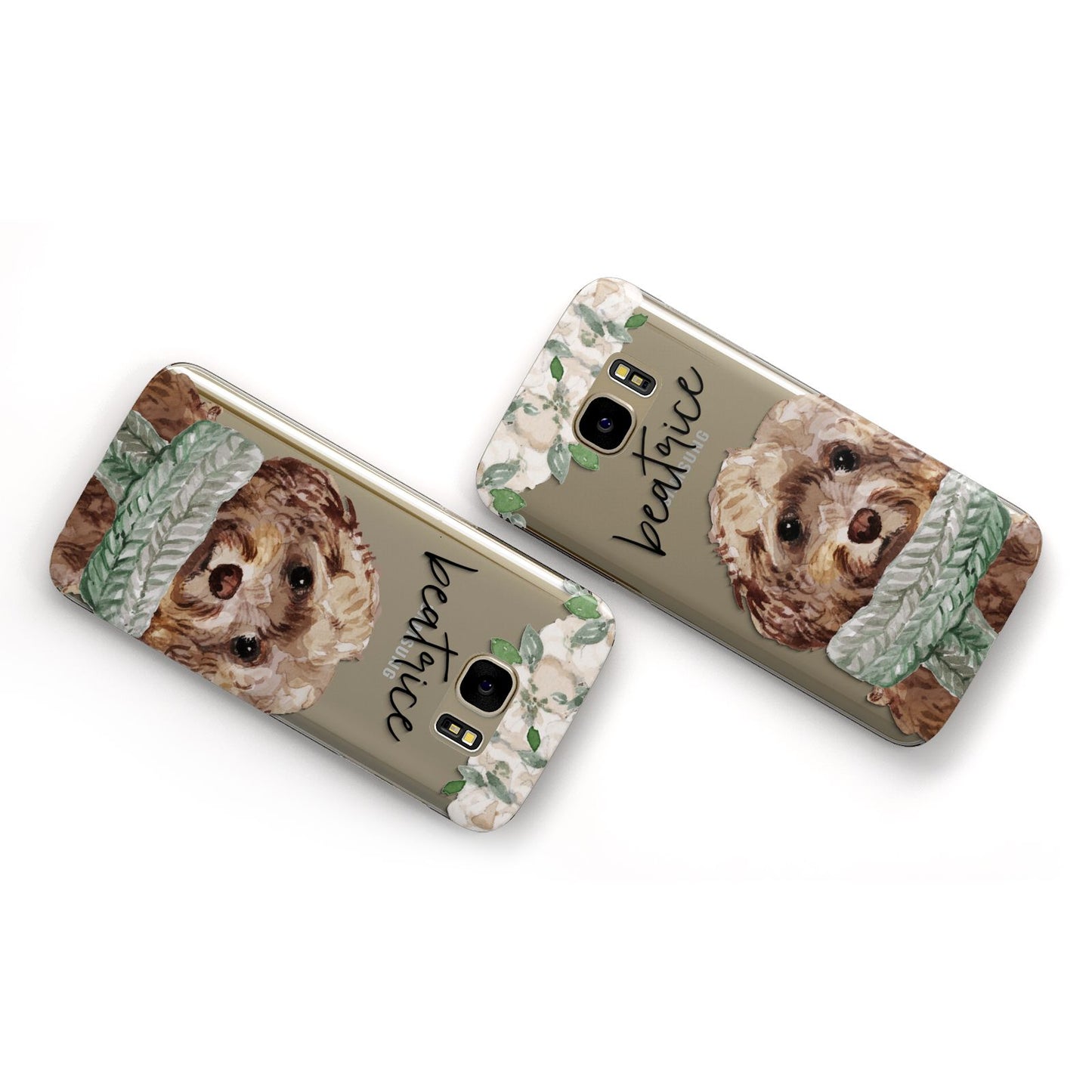 Personalised Cockapoo Dog Samsung Galaxy Case Flat Overview