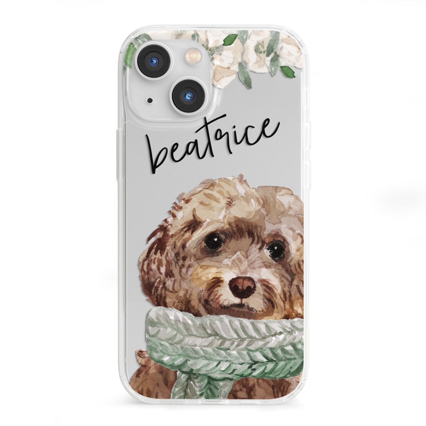 Personalised Cockapoo Dog iPhone 13 Mini Clear Bumper Case