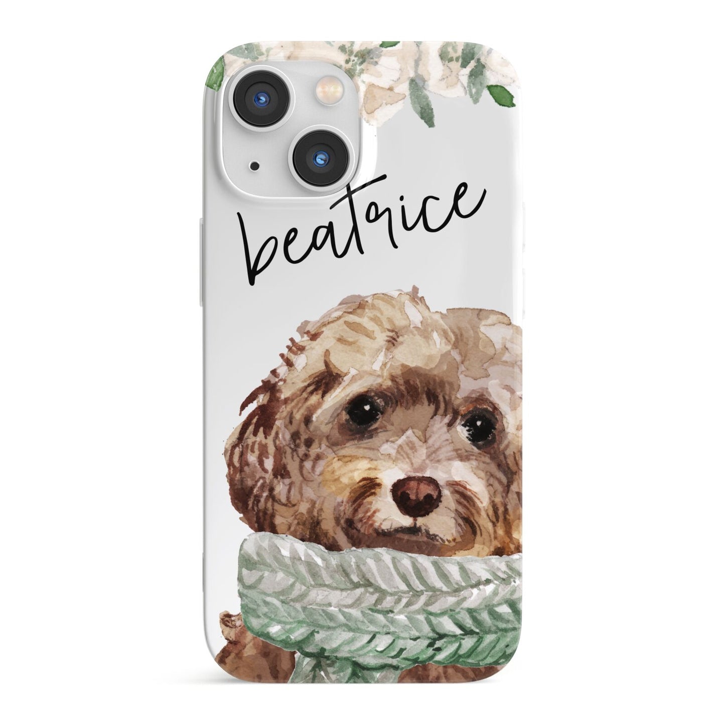 Personalised Cockapoo Dog iPhone 13 Mini Full Wrap 3D Snap Case