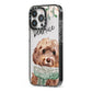 Personalised Cockapoo Dog iPhone 13 Pro Black Impact Case Side Angle on Silver phone