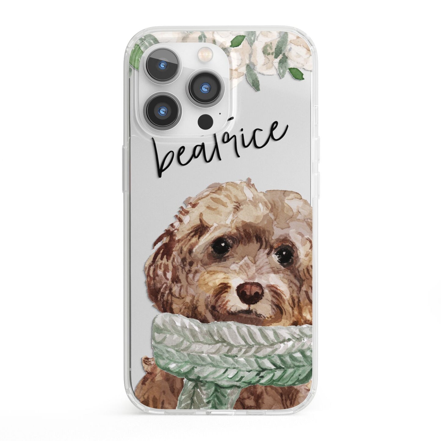 Personalised Cockapoo Dog iPhone 13 Pro Clear Bumper Case