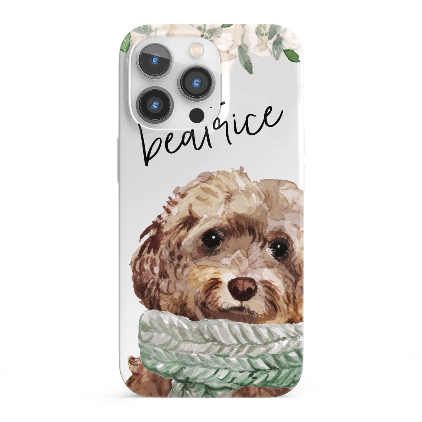 Personalised Cockapoo Dog iPhone 13 Pro Full Wrap 3D Snap Case