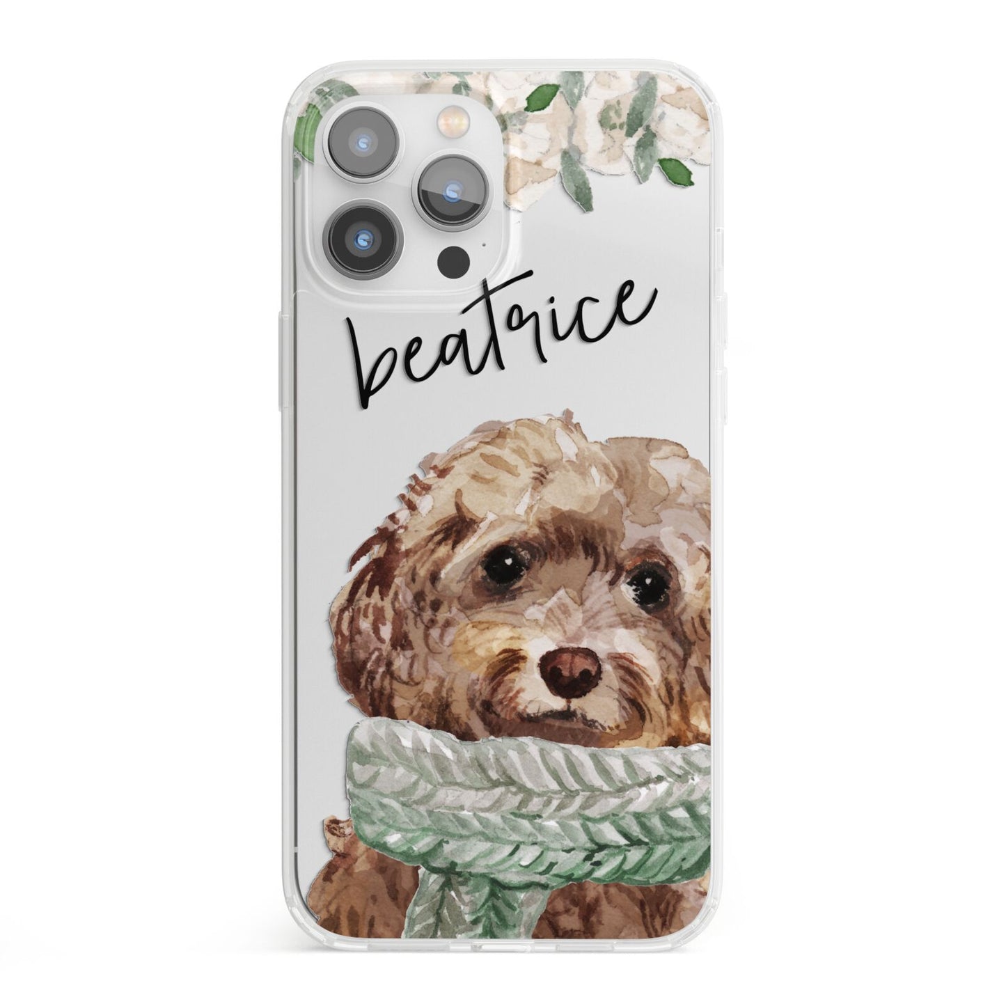 Personalised Cockapoo Dog iPhone 13 Pro Max Clear Bumper Case