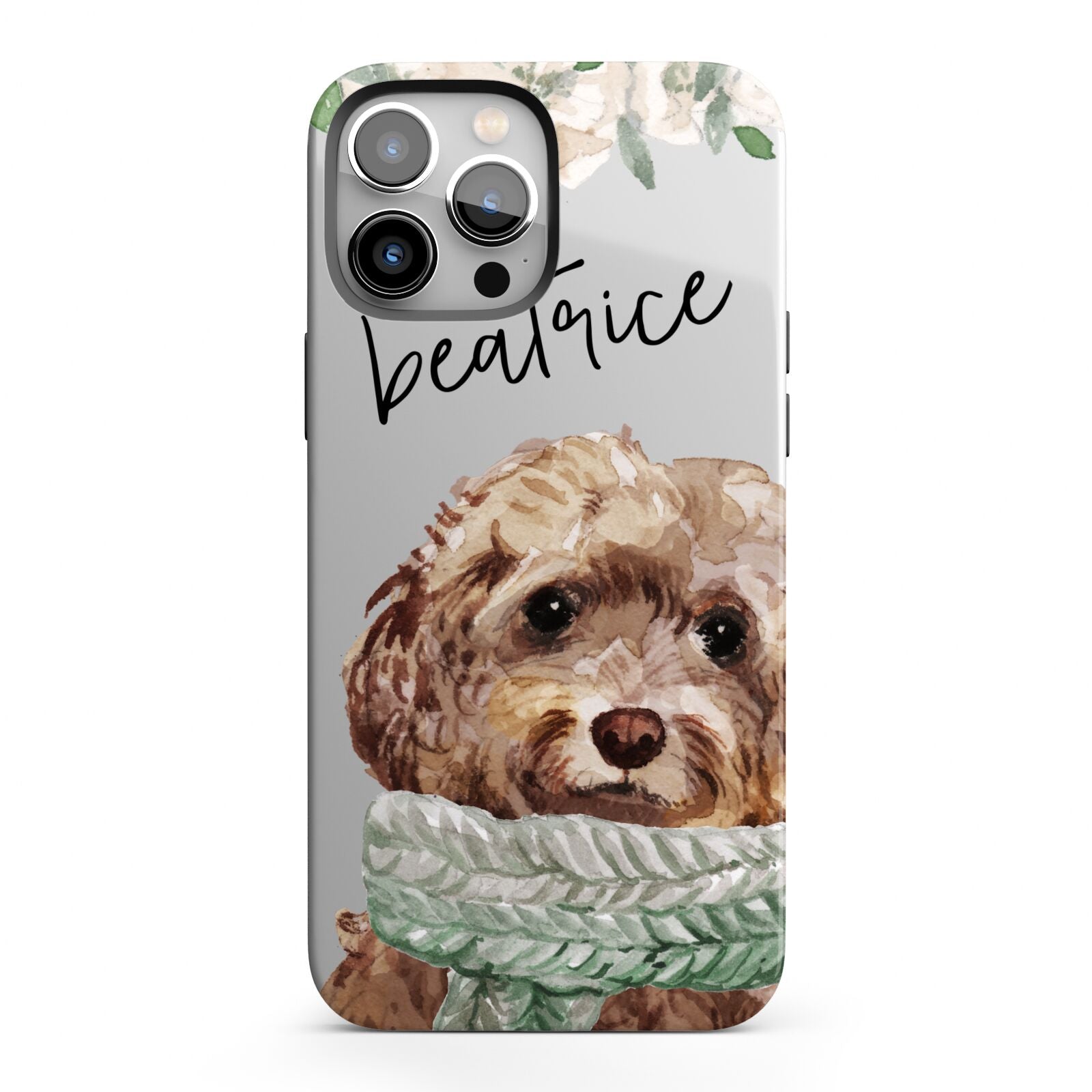 Personalised Cockapoo Dog iPhone 13 Pro Max Full Wrap 3D Tough Case