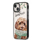 Personalised Cockapoo Dog iPhone 14 Black Impact Case Side Angle on Silver phone
