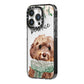 Personalised Cockapoo Dog iPhone 14 Pro Black Impact Case Side Angle on Silver phone