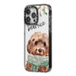 Personalised Cockapoo Dog iPhone 14 Pro Max Black Impact Case Side Angle on Silver phone