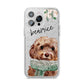 Personalised Cockapoo Dog iPhone 14 Pro Max Glitter Tough Case Silver