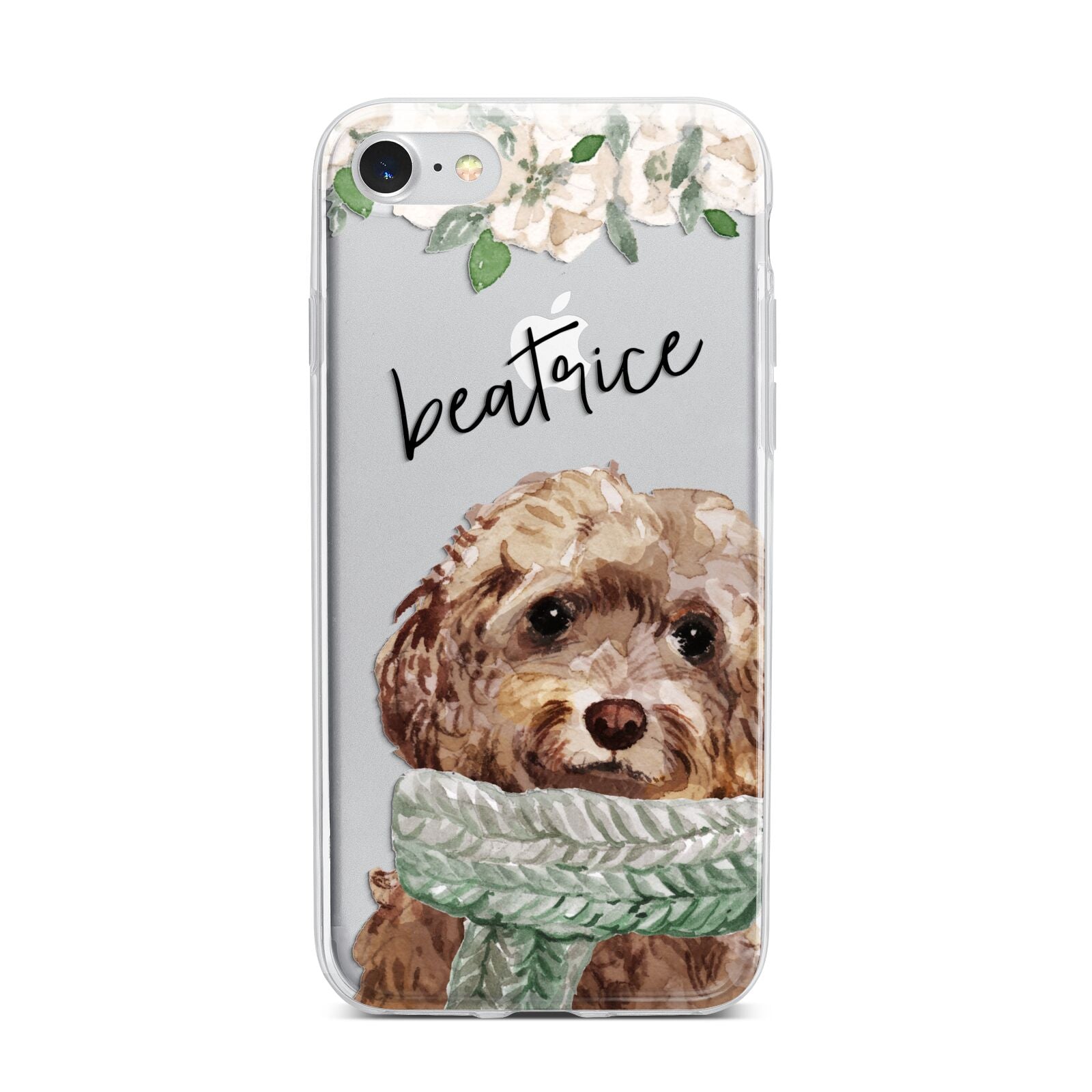 Personalised Cockapoo Dog iPhone 7 Bumper Case on Silver iPhone